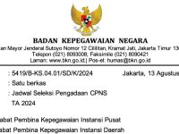 Jadwal Seleksi Pengadaan CPNS TA 2024